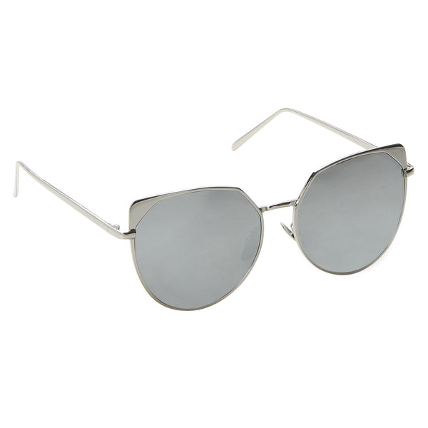 Silver Full Rim Metal Reflector Sunglasses