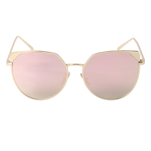 Golden Full Rim Rose Reflector Sunglasses