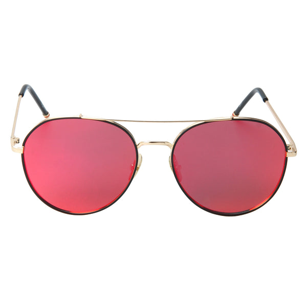 Trendy Red Reflector Sunglasses