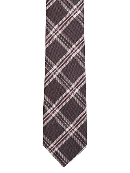 Black Plaid Microfibre Tie - Thingalicious
 - 1