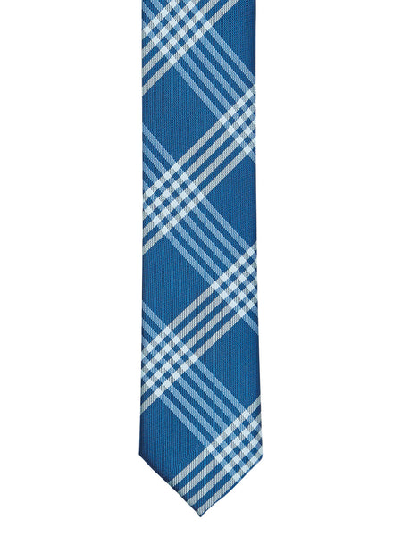 Blue Classic Plaid Tie - Thingalicious
 - 1