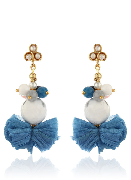 Whirling Dervish Dangling Agate Blue Earrings - Thingalicious
 - 1