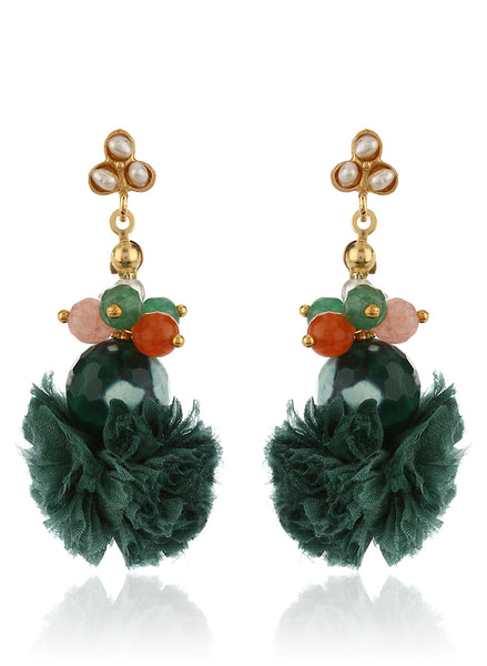 Whirling Dervish Dangling  Agate Green Earrings - Thingalicious
 - 1