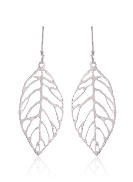 Fall Leaf Silver Plated Earrings - Thingalicious
 - 1