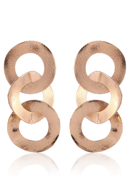 Oversized Interlinked Circles Gold Earrings - Thingalicious
 - 1