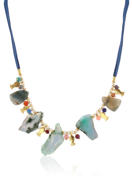 Serendipity Blue Agate Necklace - Thingalicious
 - 1