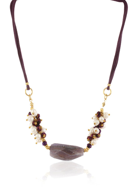 Bountiful Lavendar Agate & Fresh Water Pearls Necklace - Thingalicious
 - 1