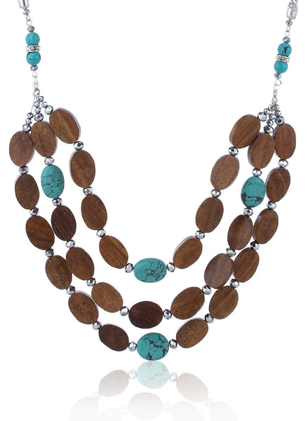 Tropical Wood Shell  Layered Necklace - Thingalicious
 - 1