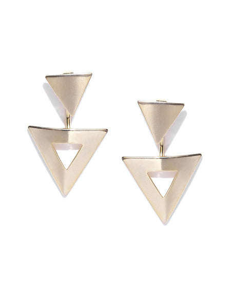 Gold-Plated Triangular Handcrafted Ear Jackets