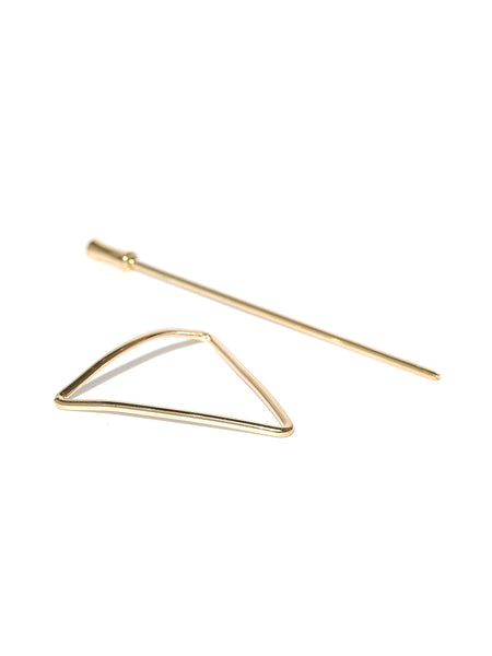 Gold-Plated Triangular Hair Barrette Hair Clip Juda Pin