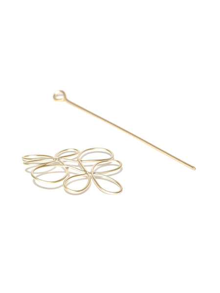 Gold-Plated Floral Hair Barrette Hair Clip Juda Pin