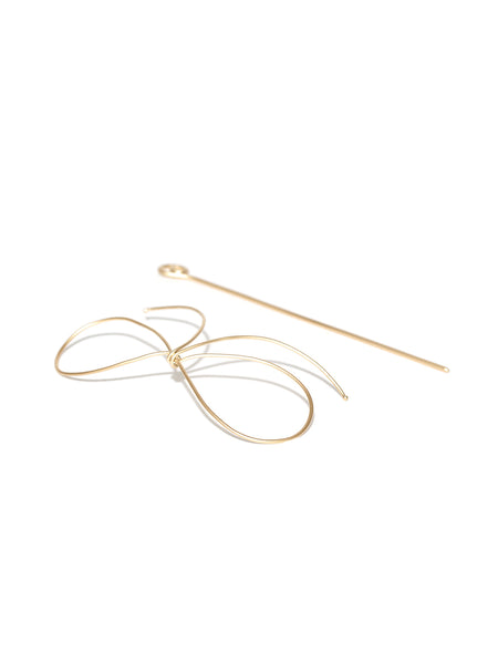 Gold-Plated Bow-Shaped Hair Barrette Hair Clip Juda Pin