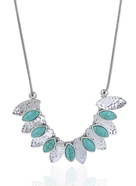 Tranquil Turquoise Silver Plated  Necklace - Thingalicious
 - 1