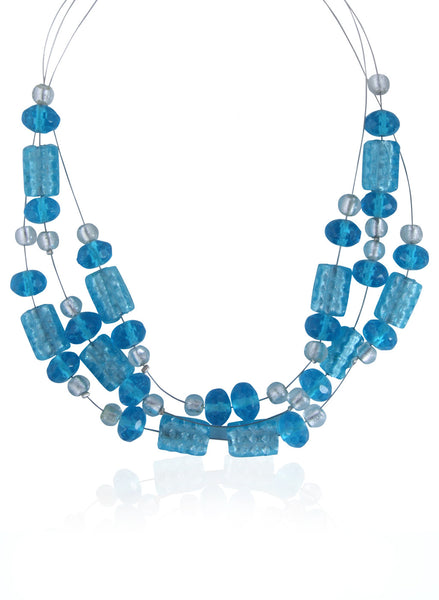 Ocean Spray Blue Layered Necklace - Thingalicious
 - 1