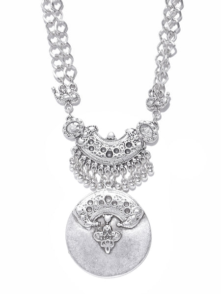 Silver-Plated Handcrafted Antique Silver Coin Necklace