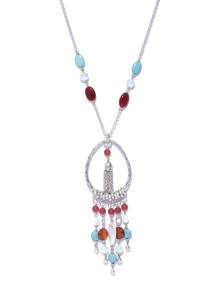 Silver-Plated Semi-Precious Stone Handcrafted Necklace