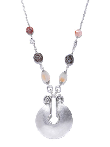 Silver-Plated Semi Precious Stone Handcrafted Necklace