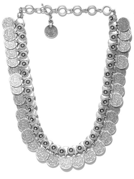 Silver-Plated Handcrafted Antique Silver Coin Necklace