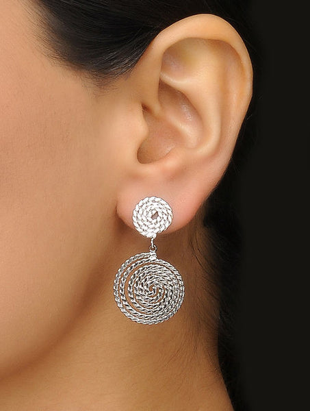 Classic Rhodium-Plated Earrings