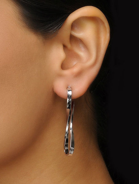 Classic Rhodium-Plated Earrings