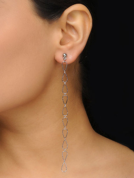 Classic Rhodium-Plated Earrings